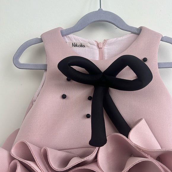 Nikolia Cupcake Ruffles Kids Birthday/Party Dress in Dusty Rose. - Picture 4 of 7